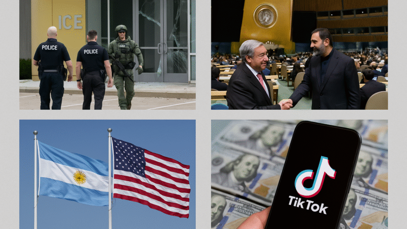 ICE Dallas Attack, UNGA Tensions, Argentina US Backing And TikTok Sale Dynamics